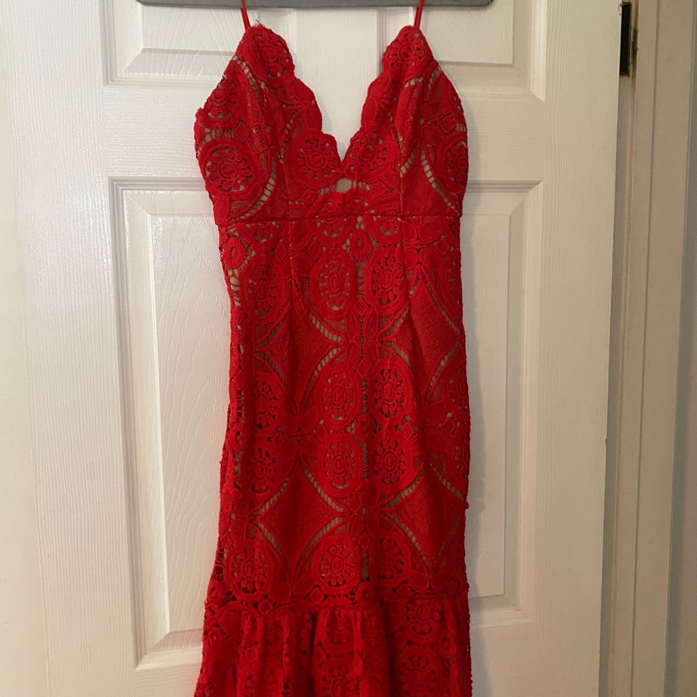 Triangl Red Lace Dress